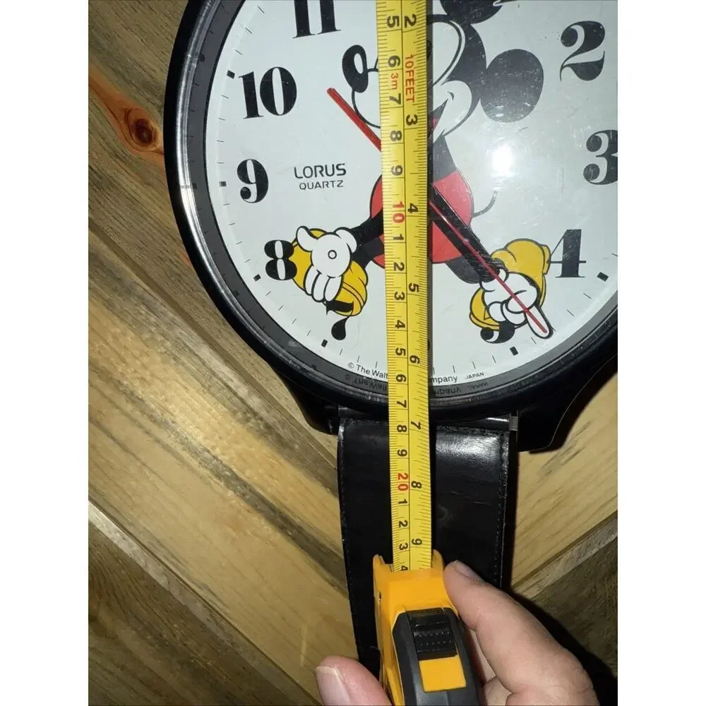 Mickey Wall Clock With Decorative Strap & Buckle From Disney By Lorus Seiko Rare